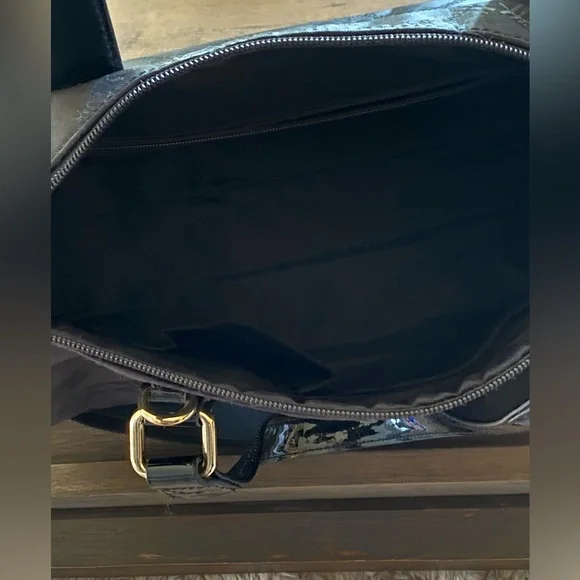Harrods Glossy Black Handle Shoulder Bag - Picture 3 of 5